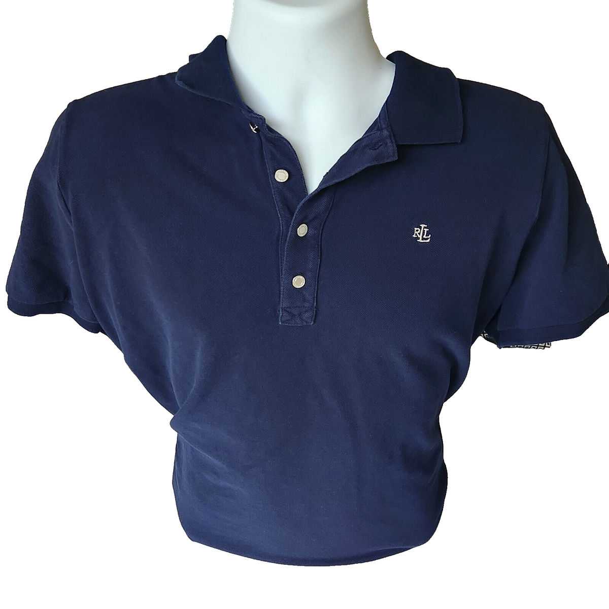 Lauren Ralph Lauren RLL Logo 2X Polo Shirt 4 Metal Button Green