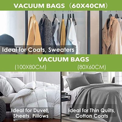 18 Vakuumbeutel Set 40x60cm - Wiederverwendbar & Platzsparend