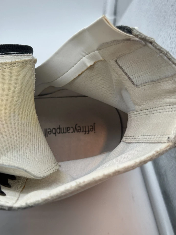 Botas de Combate Jeffrey Campbell Plataforma Cuero Blanco Para Mujer Talla 9 Desgaste Mínimo Foto 4 de 4