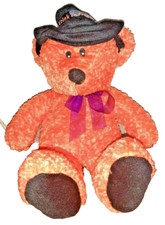 16" Orange Teddy Bear Plush Fluffy Stuffed Animal Trick or Treat Halloween Hat