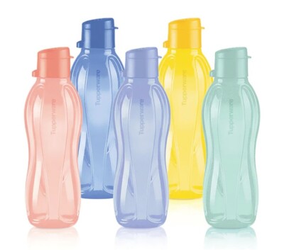 Tupperware ECO+ SMALL WATER BOTTLES ~ Set of 5 ~ Assorted ~ 16 oz. ~ NEW!