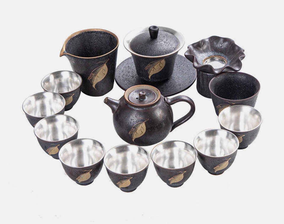 Juego de té de plata esterlina para el cuidado de la salud tetera de cerámica regalo de Navidad Foto 2 de 4