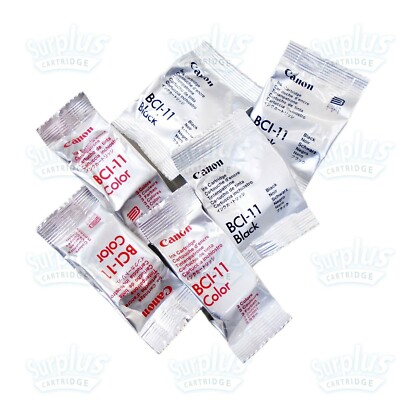 6pk Genuine Canon BCI-11 Black & Color Ink Cartridge BJC-50 70 80 85 55 85w