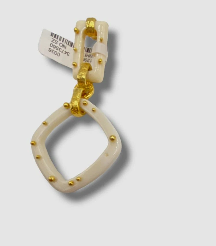 $185 Gas Bijoux Women's Ivory Acetate Escale Pearl Drop