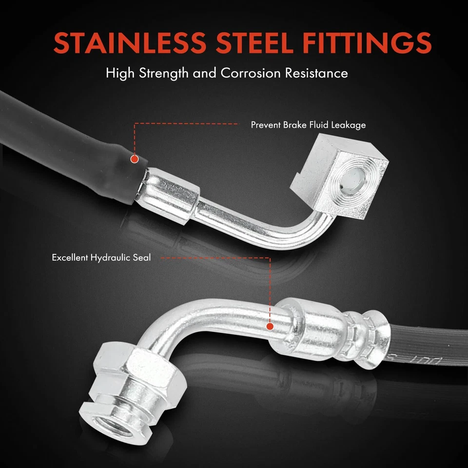 2x Manguera hidráulica de freno delantera izquierda y derecha para Ford E-350 E-450 Super Duty E-250 Foto 3 de 4