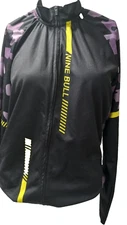 Nine Bull cycling full zip back pouch purple camo medium polyester shirt