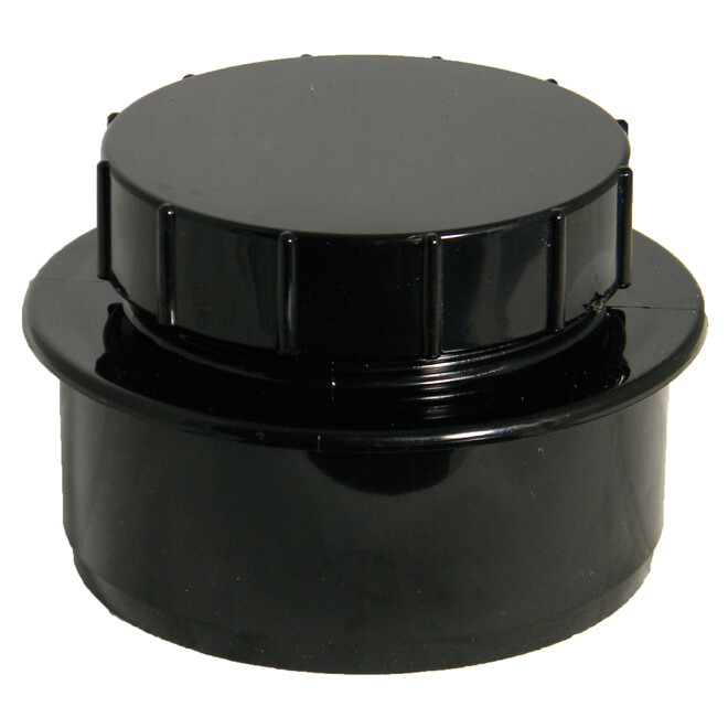 Floplast SP292BL 110mm Ring Seal Soil - Screwed Access Plug - Black