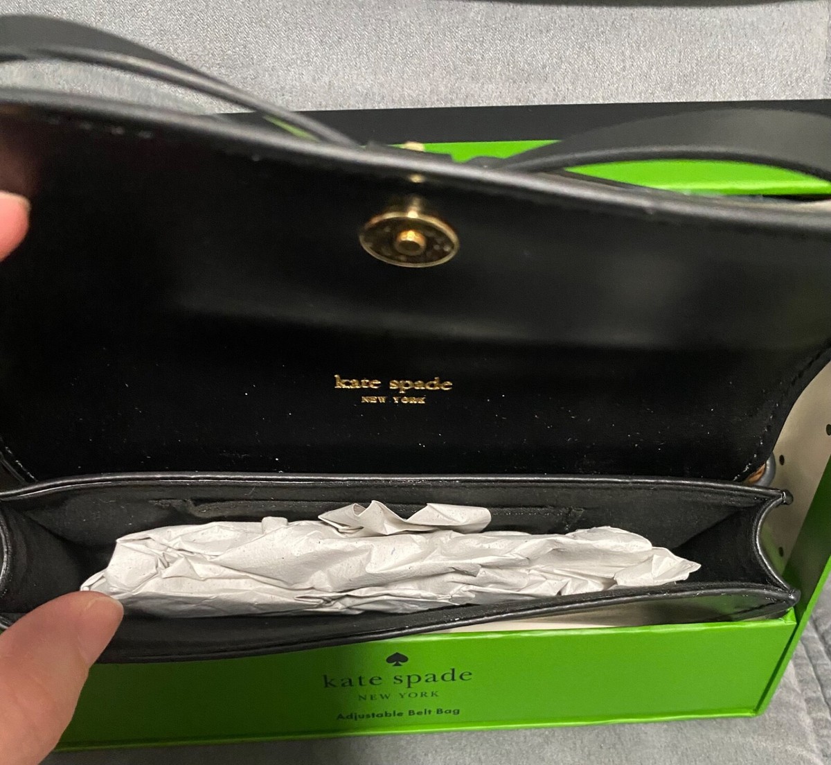 Kate Spade Black Bow Belt Bag Adjustable Leather L/XL NWT | eBay