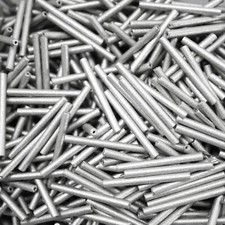 Czech Glass Bugle Beads 25mm 1 inch Silver Matte Satin Frosted