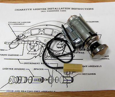 1955 chevy cigarette lighter 1955 CHEVY CIGARETTE LIGHTER ASSEMBLY WITH LIGHT OPTION and CORRECT WIRING