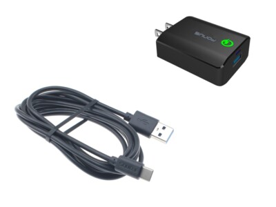 6ft USB Cable 18W Fast Home Charger Type-C Turbo Charge Travel for Cell Phones