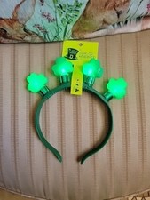 LIGHT-UP ST PATRICK'S DAY Shamrock Green Headband Clover