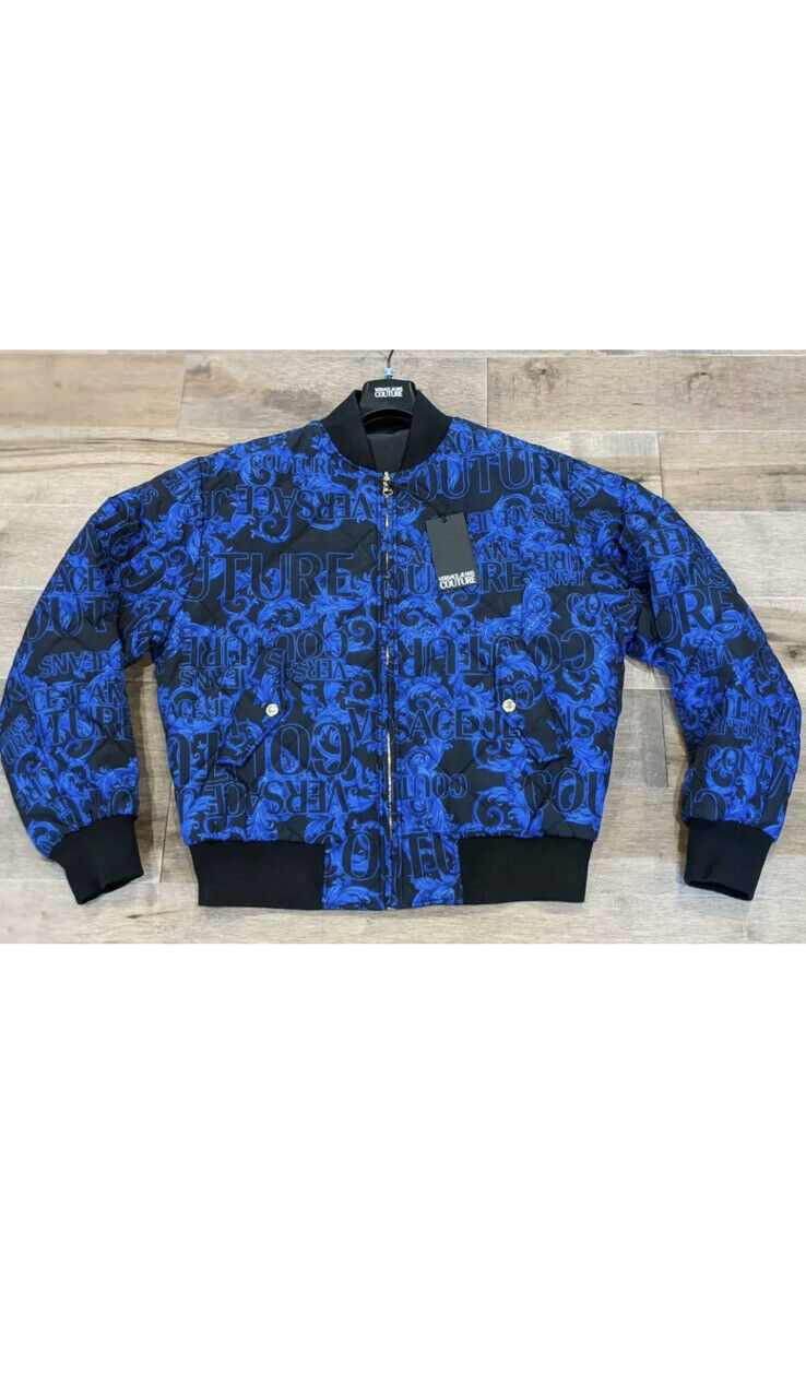 zwaard projector Likken Mens Versace Jeans Couture Reversible Bomber Jacket Blue/Black 52 US 42  8058336769148 | eBay