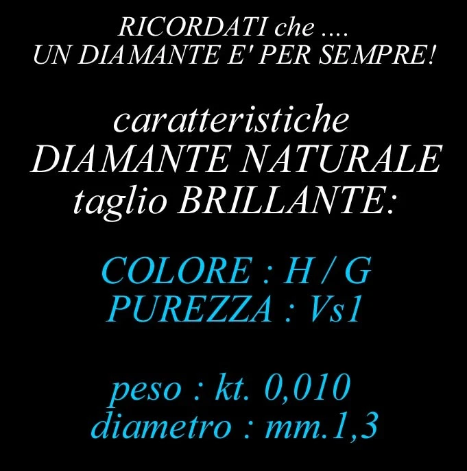 Piercing naso nose in ORO BIANCO 18kt.con DIAMANTE taglio BRILLANTE kt.0,010 - Immagine 4 di 4