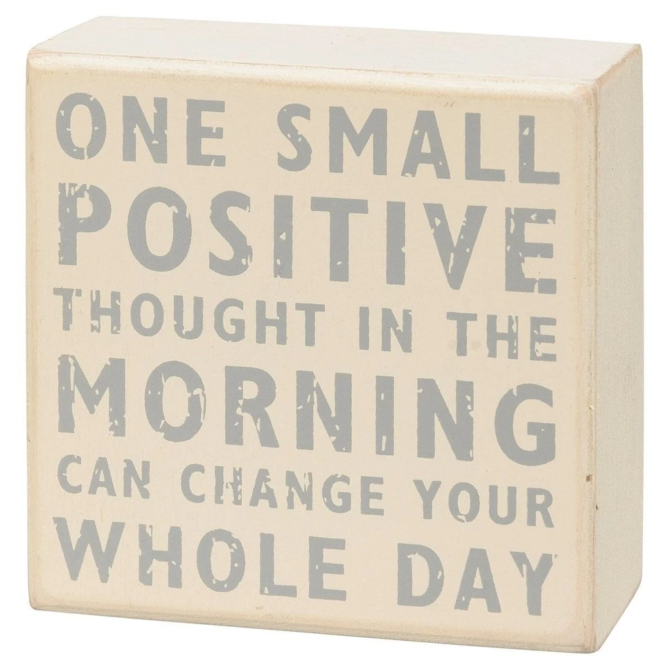 Primitives by Kathy Stay Humble Positive Thoughts Wood Box Sign Shelf Sitter Set - Image 3 of 4