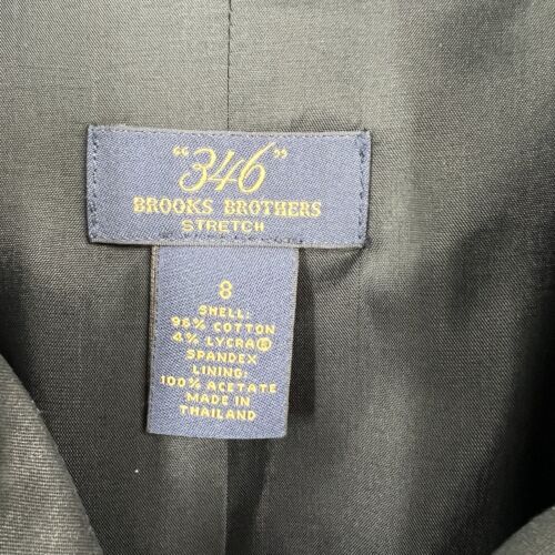 Brooks Brothers 346 Double Breasted Trench Coat Stretch Black Women’s Size 8 - Picture 7 of 7