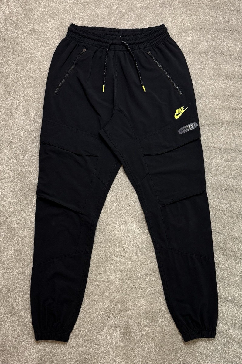 Nike Air Max cargo pants Black Volt Men's size Small, GreatCond
