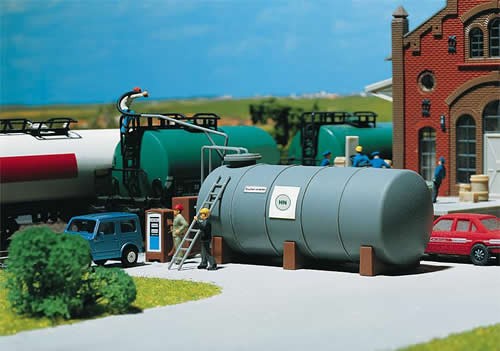 Faller 222194 N Scale Oil Tank - Era III Painted & Weathered - Kit