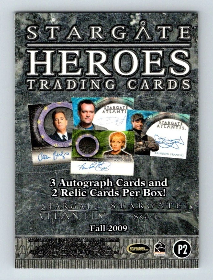 STARGATE HEROES 2009 P2 NON-SPORTS UPDATE EXCLUSIVE PROMO CARD Amanda Tapping - Image 2 of 2