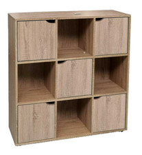 MOBILETTO LIBRERIA BASSA CUBO SALVASPAZIO SCAFFALE ARMADIETTO ROVERE 90*30*h93cm