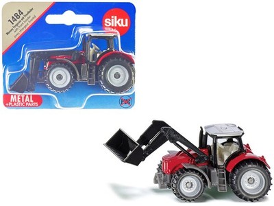 SIKU SK1484 Massey Ferguson Tractor with Front Loader Red with Silver