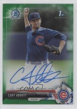2017 Bowman Draft Chrome Pick Green Refractor 90/99 Cory Abbott Auto 13iq