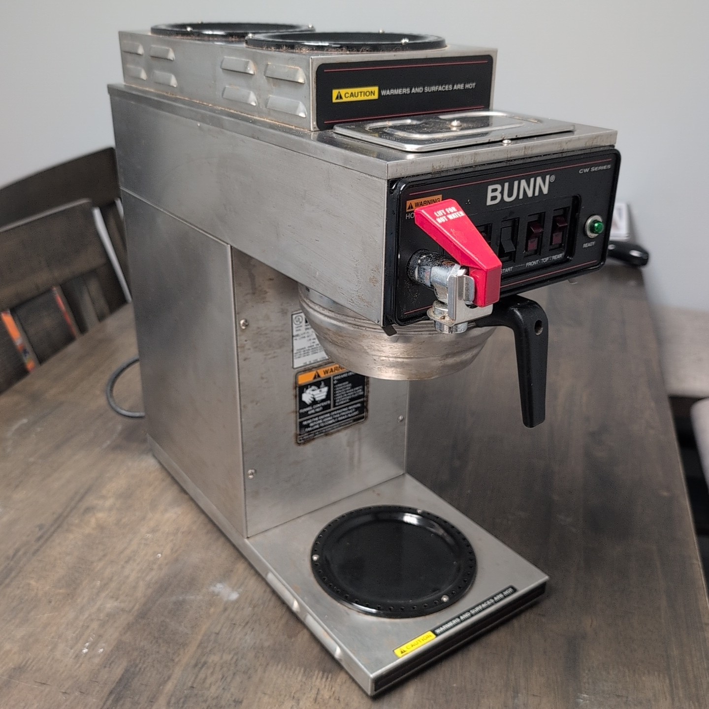 BUNN 3 Warmer, Hot Water Spout, Commercial Coffee Maker, CWTF-15. Tested Working