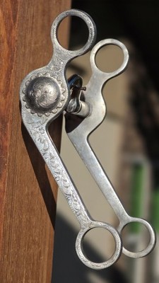 Robart Engraved Aluminum Junior Western Pleasure Bit Spring Loaded Pinchless