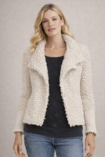 IRO Jacket Sweater Caty Cream Loop Stitched Knit Blazer Sz 6 Small MSRP 558
