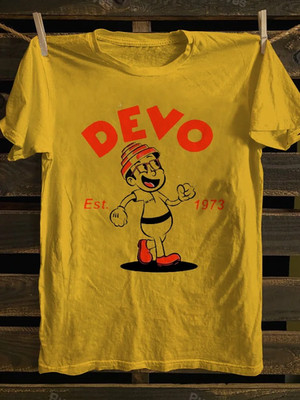 Devo Band 1973 T-shirt Tee Unisex All sizes short sleeve yellow