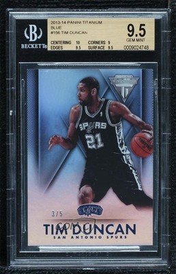 2013-14 Panini Titanium Blue 3/5 Tim Duncan #156 HOF 0u02