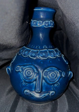 Vintage Wiinblad Rosenthal Studio Line Candle Holder In Blue Glazed Pottery