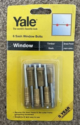 Yale Flügel Fensterschlösser Doppelschraube Fensterschloss & 2 Schlüssel Messingoptik 6er Pack NEU