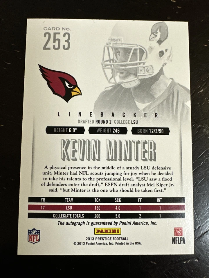 Kevin Minter 2013 Prestige Extra Points Red Autographed Rookie #’d 28/50 RC! - Image 4 of 4