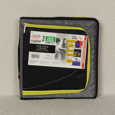 #ad #ad Mead Five Star 2quot; Zipper Binder Gray Black Yellow 530 Sheet Capacity X 593 $20.00