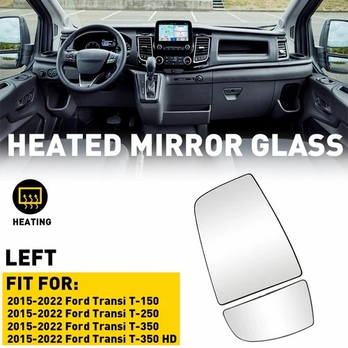 2x Driver Upper/Lower Side Mirror Glass For Ford Transit-150 250 350 2015-2022