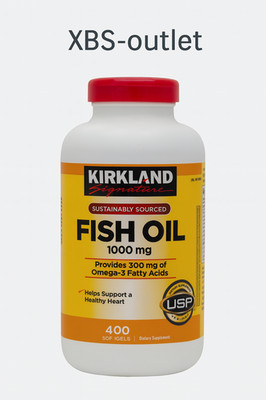 Kirkland Signature Fish Oil 1000 mg., 400 Counts X 300mg Omega-3 Fatty Acids