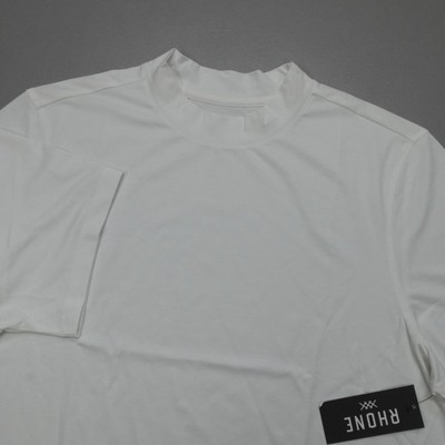 RHONE Elevated Mock Neck SS Modern Performance Tee Men's Size M Slim Fit White