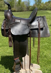 Wonderful 1800's C.L. HASKELL, California~ANTIQUE Highback A-Fork SADDLE~15"SEAT
