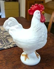 New ListingVINTAGE Westmoreland Milk Glass Rooster Covered Candy Dish