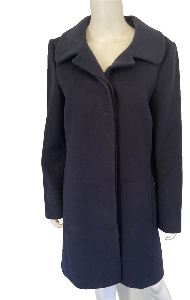CHARTER CLUB [sz L] warm navy lined pocket wool blend coat