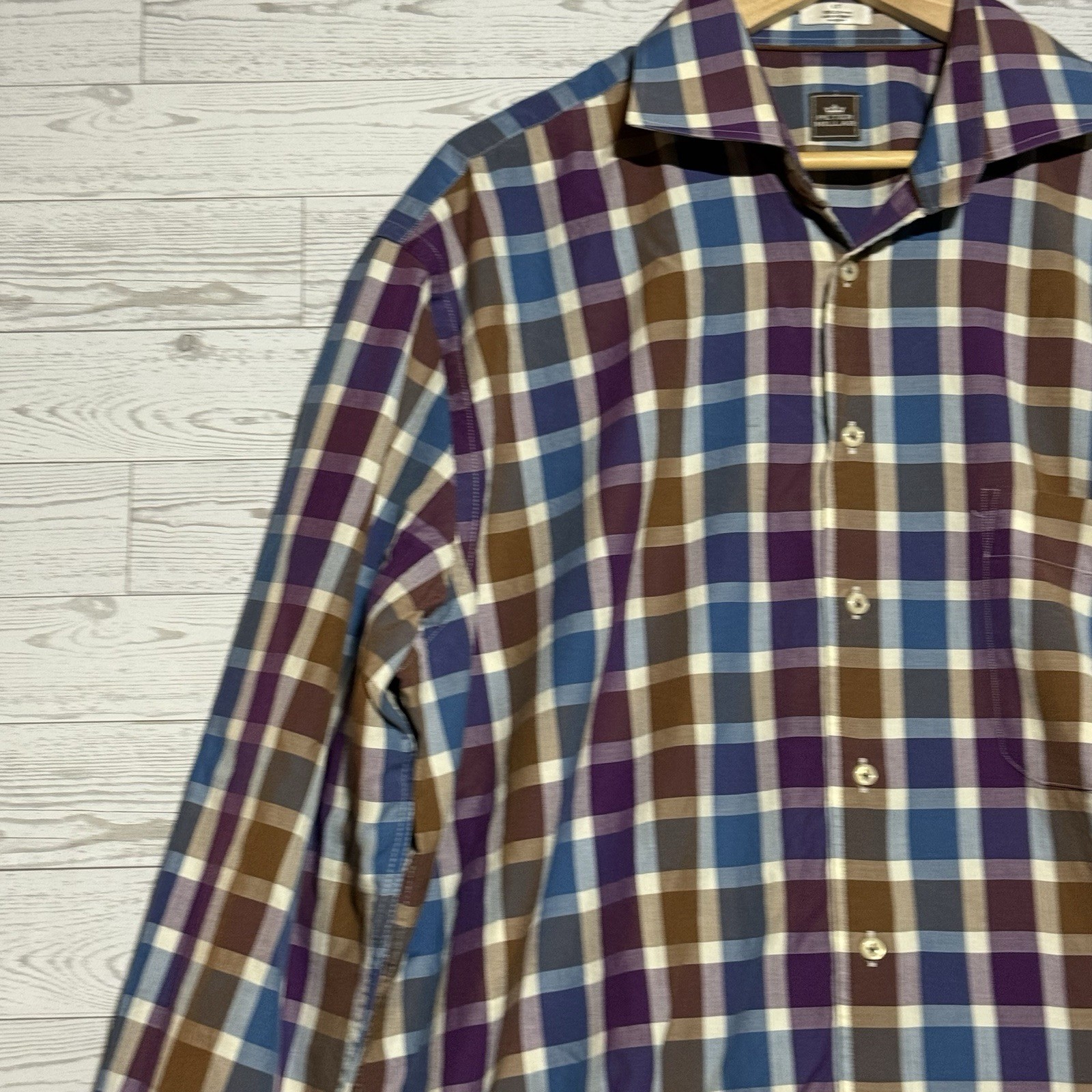 Peter Millar Multicolor Checked Collared Button D… - image 6