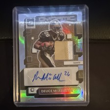2022 Panini Donruss Optic Dynamic Patch Auto Deuce McAllister Saints /49