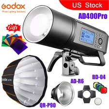 Godox AD400Pro TTL Outdoor Studio Flash AD-R6 BD-04 Barndoor QR-P90 90cm Softbox