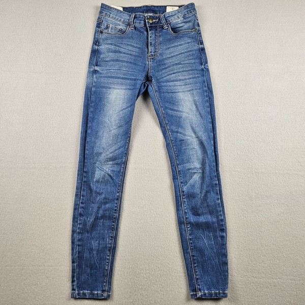 Lee Cooper Womens Jeans Size AU 8 W24 Blue Zip Fly Crop Skinny Denim