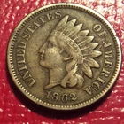 1862 INDIAN HEAD CENT  BETTER GRADE  H-16  FREE SHIPPING