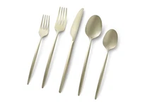 505220CKW12R Gaze Champagne Satin 20-Piece Flatware Set, Service for 4, silver