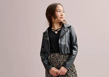 Girls 7-16 Knit Works Moto Jacket, Girl's, Size: Medium, Black