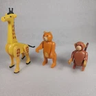 Fisher Price Little People Circus Train Animals Bear Giraffe Monkey Vintage