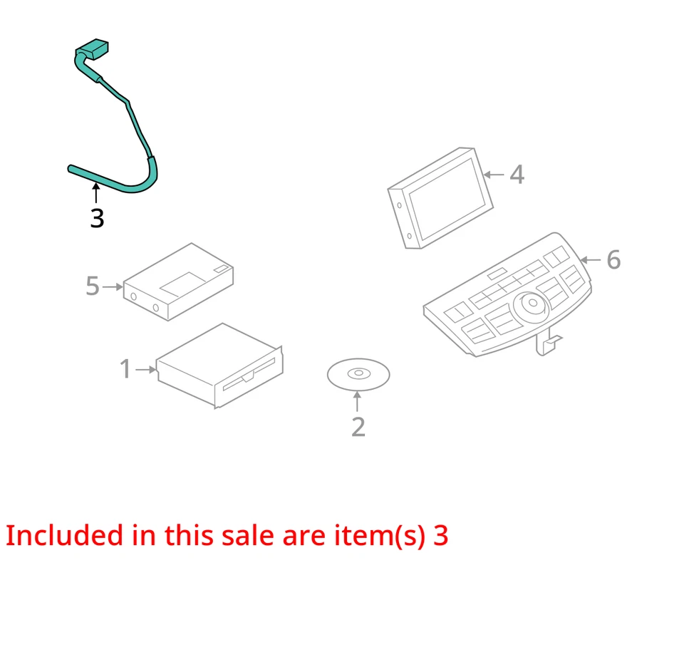 Conjunto de antena Infiniti M35 M45 2008-2010 OEM Foto 3 de 4